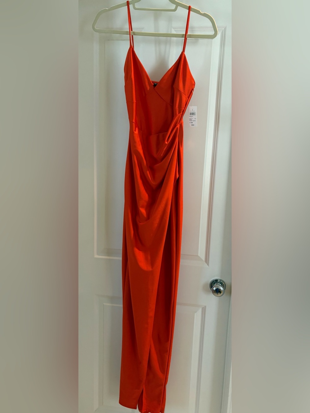 NWT Windsor Tangerine Draped Spaghetti Strap Maxi Dress, M